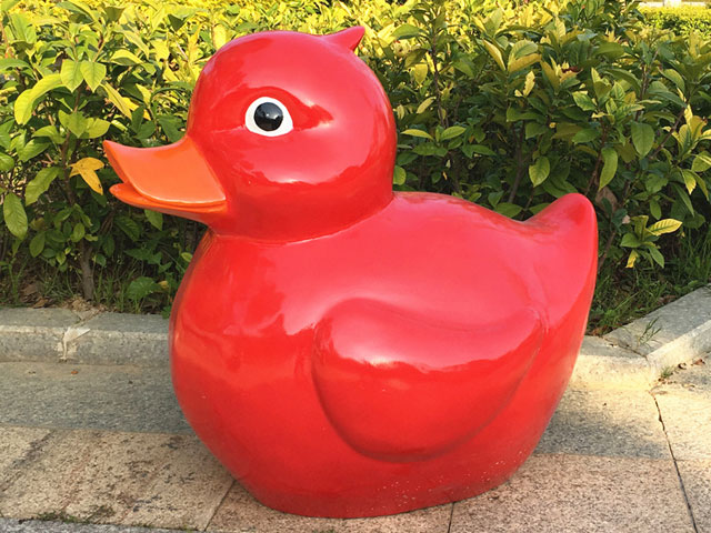 海南玻璃鋼制品玻璃鋼小黃鴨雕塑園林戶外景觀裝飾擺件